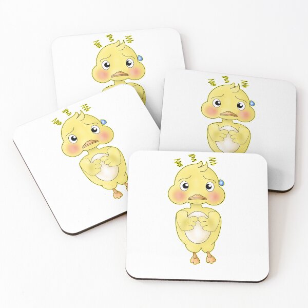 Item preview, Cute Anxious Kawaii Yellow Duck Overthinking designed and sold by BalRaju-Doodles.