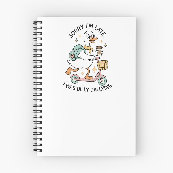 Item preview, Sorry I’m Late I Was Dilly Dallying Retro Scooter Goose designed and sold by krystalRomanart.