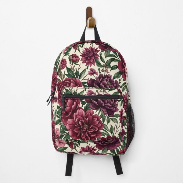 Item preview, Burgundy Plum Watercolor Dahlia Peony Floral Pattern designed and sold by Inkworksbyshery.