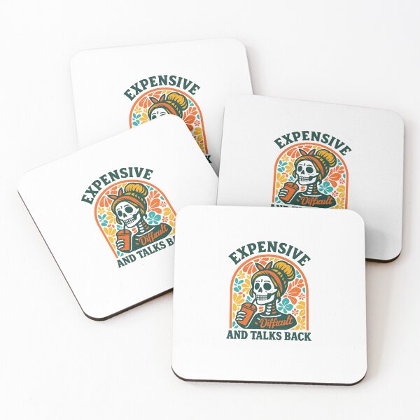 Item preview, Expensive Difficult and Talks Back — Retro Skeleton Coffee Illustration designed and sold by Colorful-Garden.