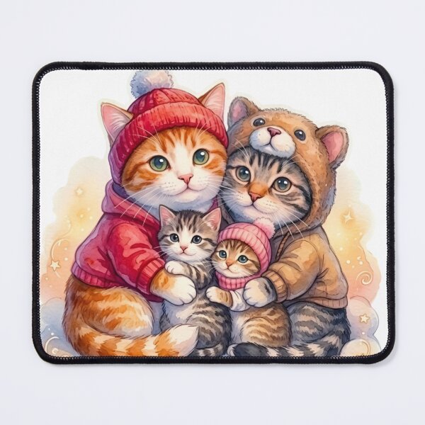 Item preview, Our Cuddle Puddle Purr-fect Together – Winter Cat Family Hug designed and sold by Good Vibes .