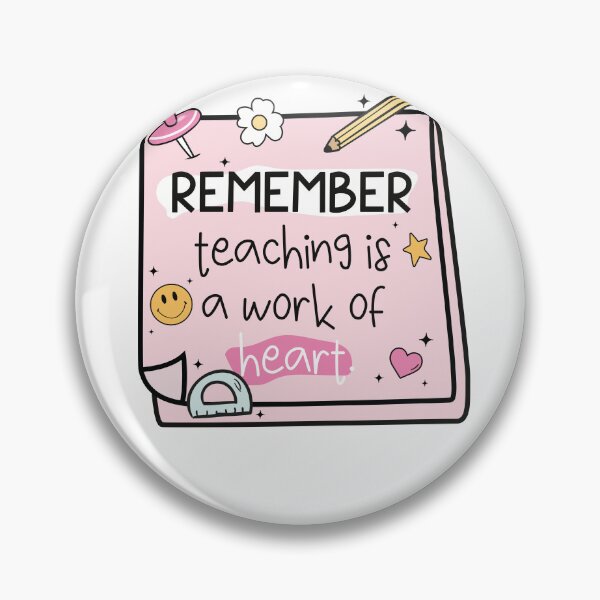Item preview, Remember Teaching Is A Work Of Heart Pink Aesthetic Teacher Doodle designed and sold by krystalRomanart.