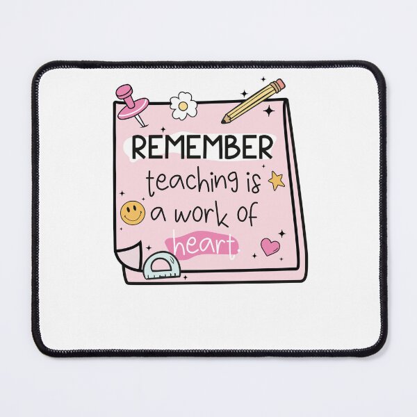 Item preview, Remember Teaching Is A Work Of Heart Pink Aesthetic Teacher Doodle designed and sold by krystalRomanart.