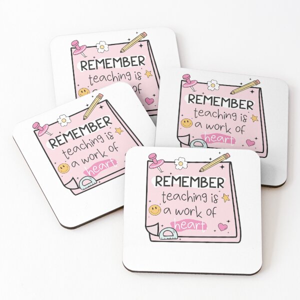 Item preview, Remember Teaching Is A Work Of Heart Pink Aesthetic Teacher Doodle designed and sold by krystalRomanart.