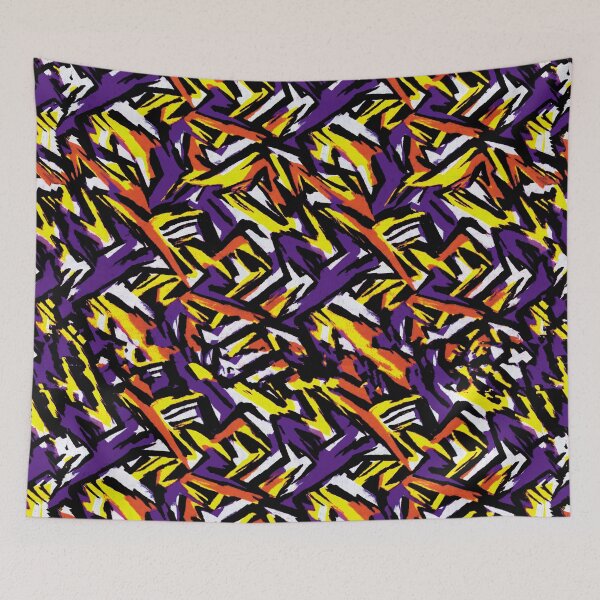 Aperçu de l'œuvre Motif abstrait violet jaune orange violet créée et vendue par ColdStarfish.