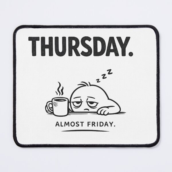 Item preview, Thursday Minimalist Cartoon Coffee Humor Design for Office Workers designed and sold by RickE.