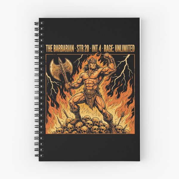 Item preview, The Barbarian STR 20 INT 4 Rage Unlimited – Funny DnD RPG Stats Humor designed and sold by Velustro Shop.