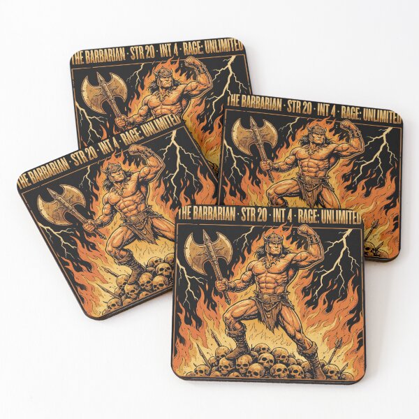 Item preview, The Barbarian STR 20 INT 4 Rage Unlimited – Funny DnD RPG Stats Humor designed and sold by Velustro Shop.