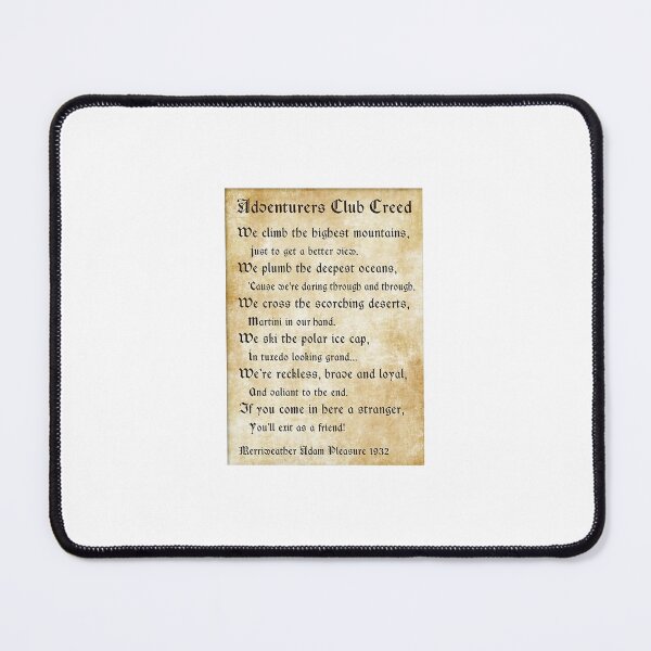 Item preview, Adventurers Club Creed designed and sold by B's Designs.