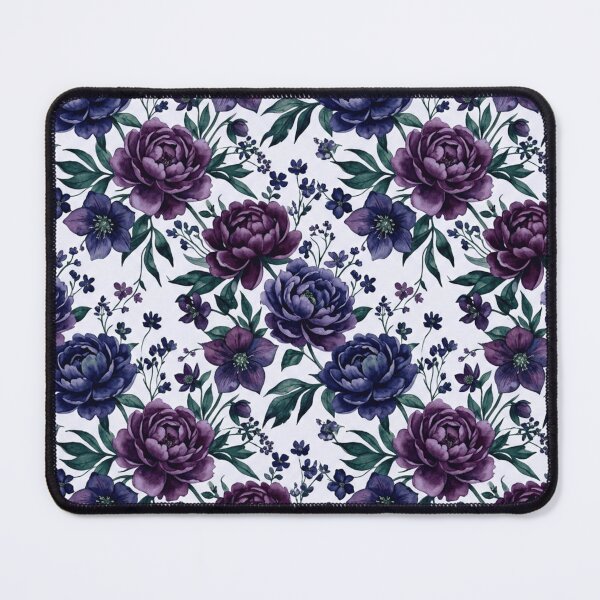 Item preview, Indigo Violet Dark Watercolor Botanical Floral Pattern designed and sold by Inkworksbyshery.