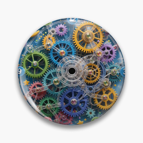 Item preview, Whimsical Clockwork Sky - Colorful 3D Nursery Art designed and sold by 9xgraphics.
