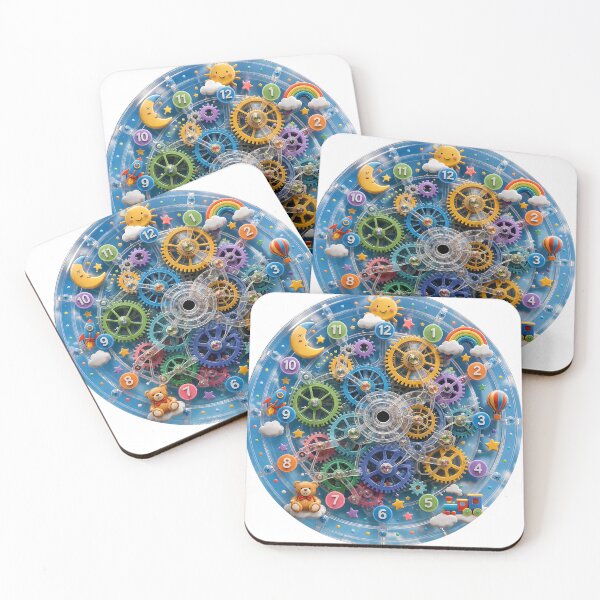 Item preview, Whimsical Clockwork Sky - Colorful 3D Nursery Art designed and sold by 9xgraphics.