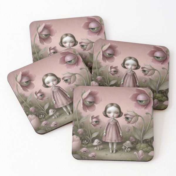 Item preview, Garden of Silent Eyes. Pop Surrealism, Lowbrow Art, Pale Pink Aesthetic designed and sold by Piagor.