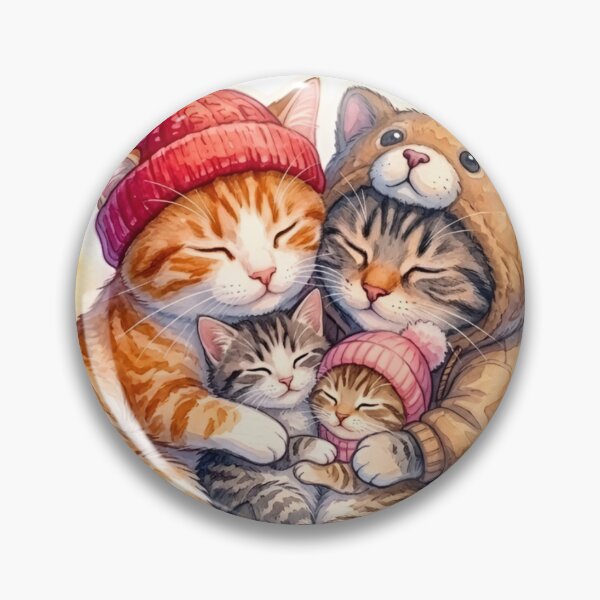 Item preview, Fur-ever Snug With You – Winter Cat Family Hug Illustration designed and sold by Good Vibes .