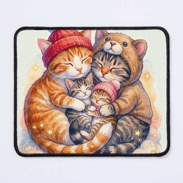 Item preview, Fur-ever Snug With You – Winter Cat Family Hug Illustration designed and sold by Good Vibes .