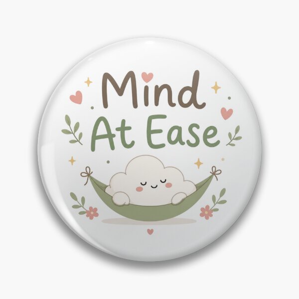 Item preview, Mind At Ease Cute Aesthetic Design | Calm Minimal Quote | Kawaii Relaxing Illustration | Soft Pastel Mental Peace Art designed and sold by Sanika arts .