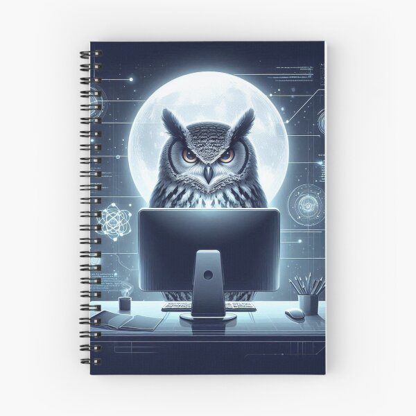 Item preview, Cyber Owl – Moonlit Coding Art designed and sold by Dogandesighn.