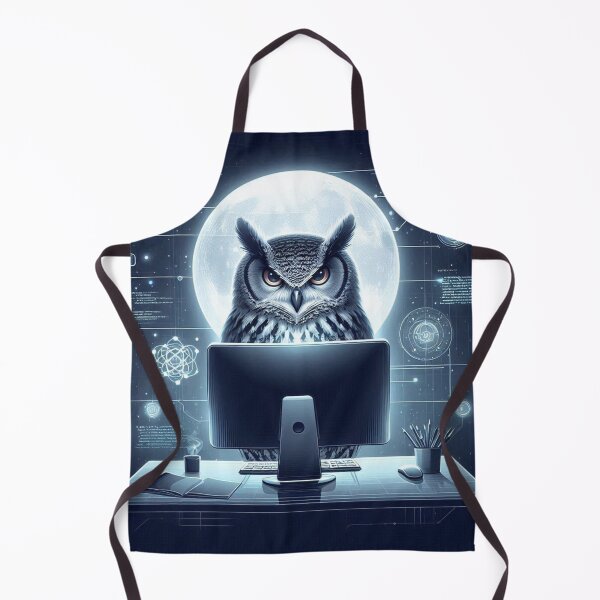 Item preview, Cyber Owl – Moonlit Coding Art designed and sold by Dogandesighn.