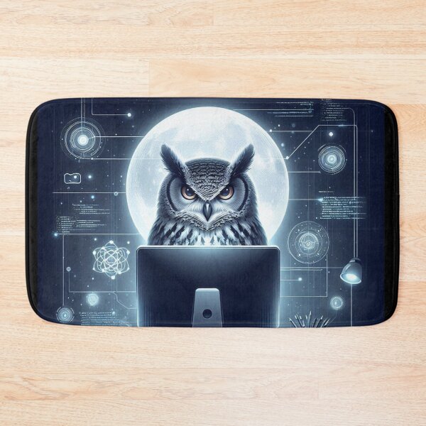 Item preview, Cyber Owl – Moonlit Coding Art designed and sold by Dogandesighn.