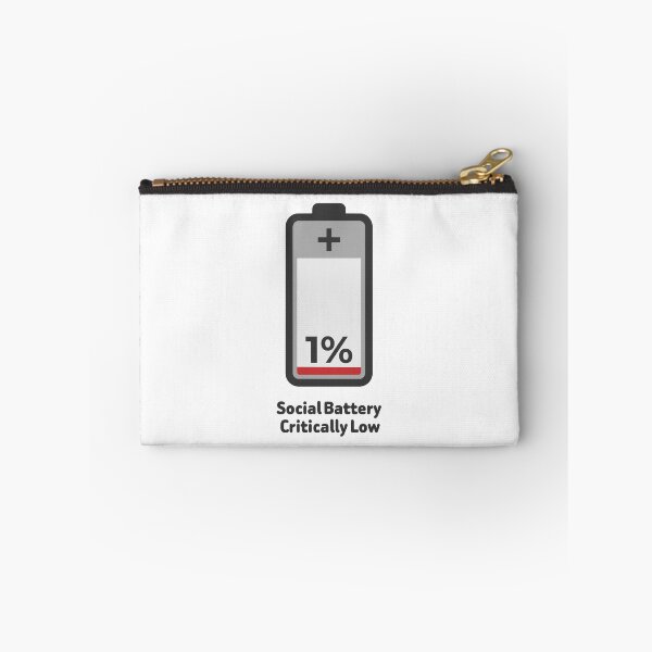 Item preview, Funny Social Battery Critically Low 1% Battery Introvert Meme designed and sold by PixelCatalyst.