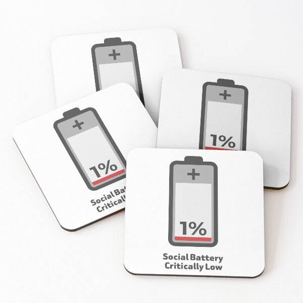 Item preview, Funny Social Battery Critically Low 1% Battery Introvert Meme designed and sold by PixelCatalyst.