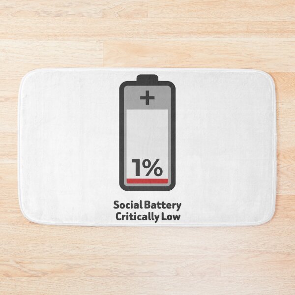 Item preview, Funny Social Battery Critically Low 1% Battery Introvert Meme designed and sold by PixelCatalyst.