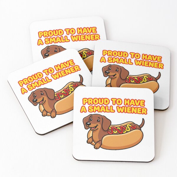Item preview, Proud To Have A Small Wiener Cartoon Graphic designed and sold by ClothesatMatt.