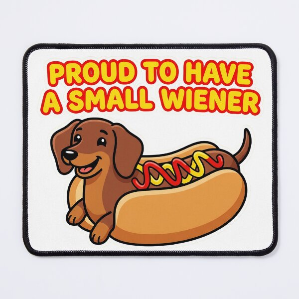 Item preview, Proud To Have A Small Wiener Cartoon Graphic designed and sold by ClothesatMatt.