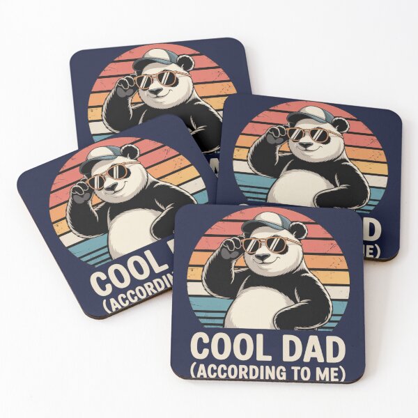 Item preview, Cool Dad According To Me Panda – Funny Father’s Day Gift Retro Vintage Style designed and sold by Biedroneczka.