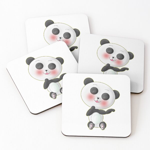 Item preview, Cute Kawaii Shy Panda Bear Sitting designed and sold by BalRaju-Doodles.