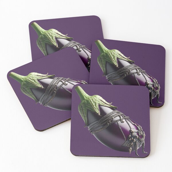 Item preview, Cyberpunk Eggplant – Futuristic Gothic Surreal Art designed and sold by Vibranta Studio.