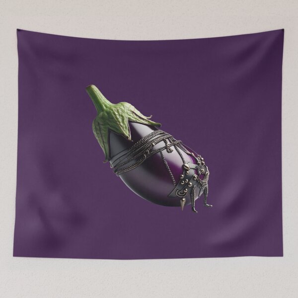 Item preview, Cyberpunk Eggplant – Futuristic Gothic Surreal Art designed and sold by Vibranta Studio.