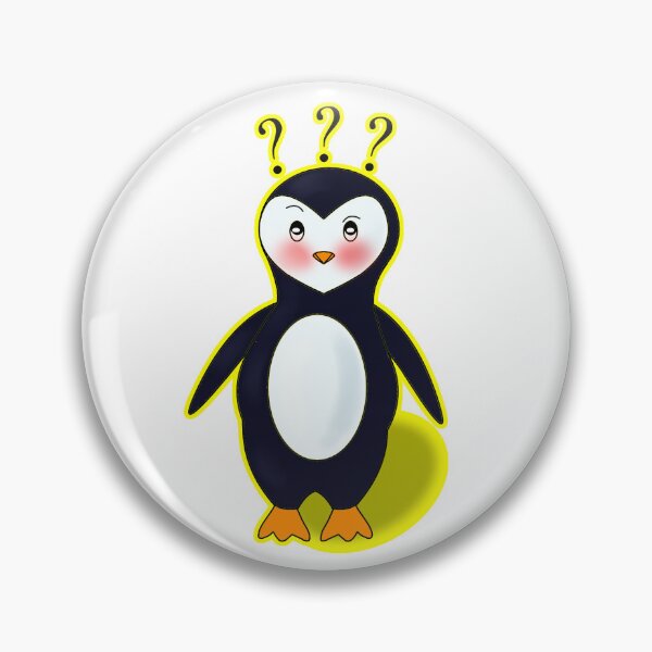 Item preview, Cute Confused Kawaii Penguin with Question Marks designed and sold by BalRaju-Doodles.
