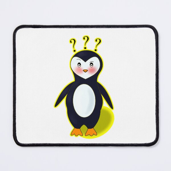 Item preview, Cute Confused Kawaii Penguin with Question Marks designed and sold by BalRaju-Doodles.