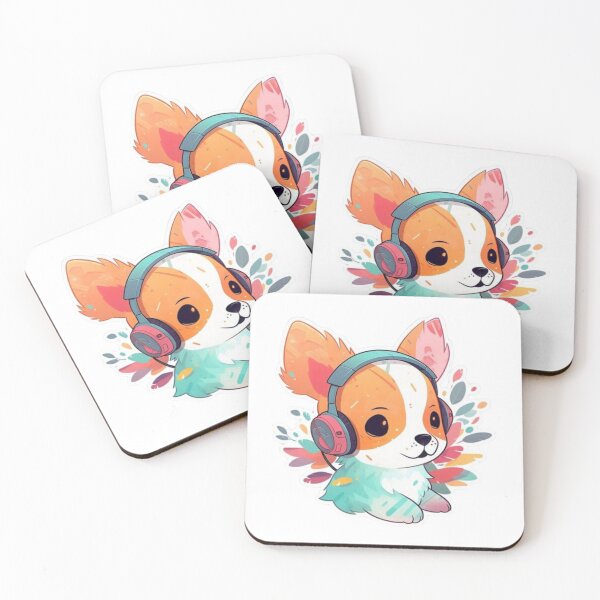 Item preview, Cute Dog Headphones Sticker | Kawaii Puppy Music Lover | Colorful Aesthetic Dog designed and sold by ZYNORAworld.