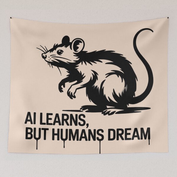 Item preview, Banksy Rat - AI learns, but humans dream designed and sold by 123ks.