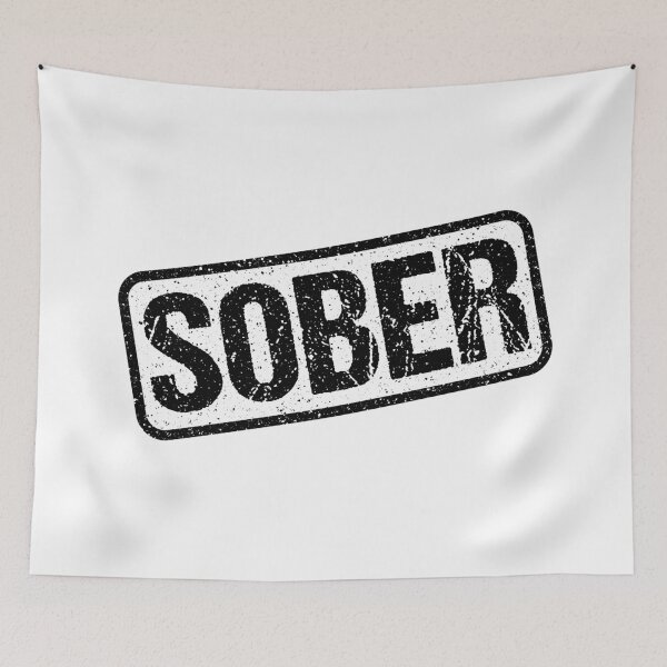 Item preview, Sober, Black and White Stamp Outline designed and sold by Memes N Lore .