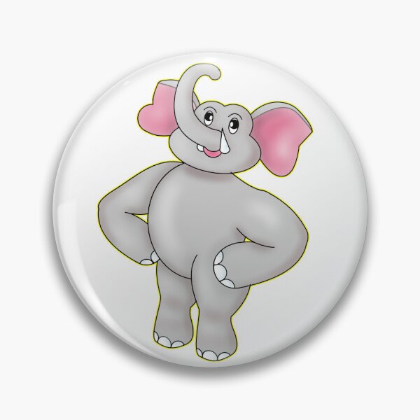 Item preview, Cute Confident Kawaii Elephant Hands on Hips designed and sold by BalRaju-Doodles.