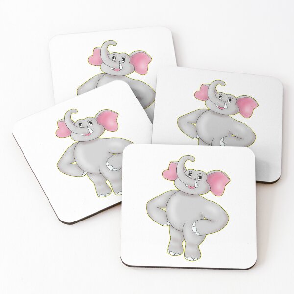 Item preview, Cute Confident Kawaii Elephant Hands on Hips designed and sold by BalRaju-Doodles.