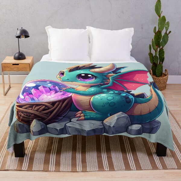 Artikelvorschau, Niedlicher azurblauer und violetter Baby-Fantasydrache entworfen und verkauft von NerdiPop.