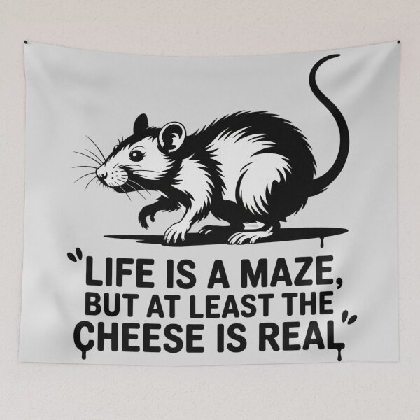 Item preview, Banksy Rat - Life is a maze, but at least the cheese is real designed and sold by 123ks.