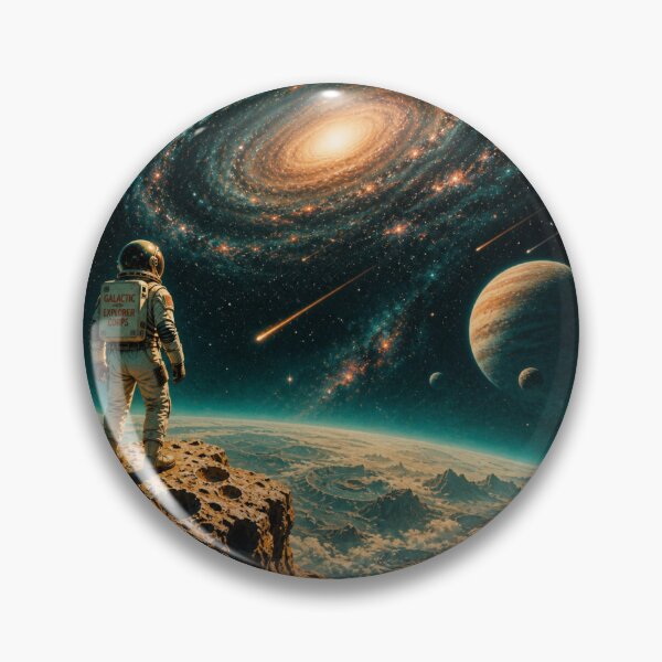 Item preview,  Astronaut Exploring Alien Planet – Surreal Galaxy Landscape, Sci-Fi Art designed and sold by AgathaLochArt.