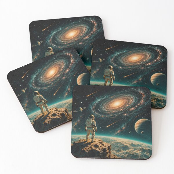 Item preview,  Astronaut Exploring Alien Planet – Surreal Galaxy Landscape, Sci-Fi Art designed and sold by AgathaLochArt.