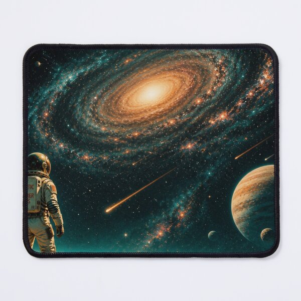 Item preview,  Astronaut Exploring Alien Planet – Surreal Galaxy Landscape, Sci-Fi Art designed and sold by AgathaLochArt.