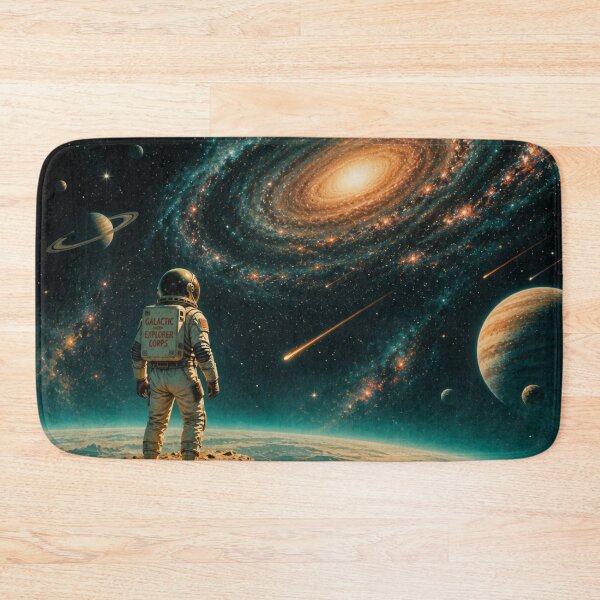 Item preview,  Astronaut Exploring Alien Planet – Surreal Galaxy Landscape, Sci-Fi Art designed and sold by AgathaLochArt.