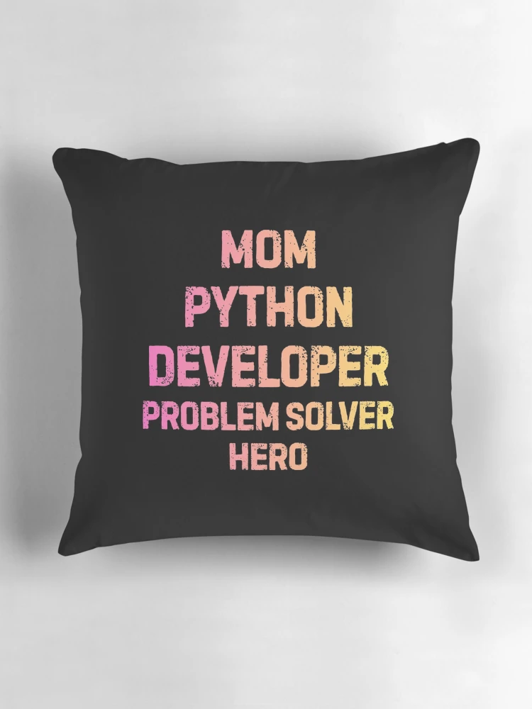 Thumbnail 3 of 4, Pillow, Mom Python Developer Problem Solver Hero Coding Gift designed and sold by Yuli Club.