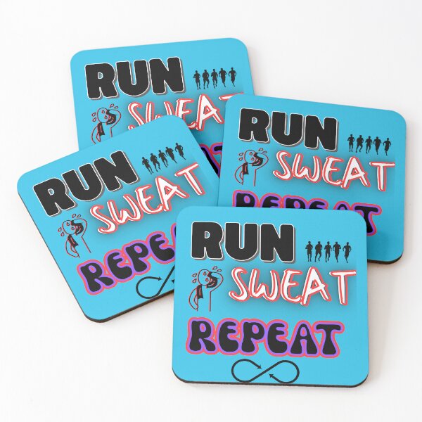 Item preview, Run Sweat Repeat Funny Fitness Quote Design designed and sold by Snedsdigital.
