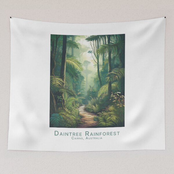 Item preview, Vintage Minimal Retro Travel Poster - Path through Daintree Rainforest Cairns Australia designed and sold by pod24.