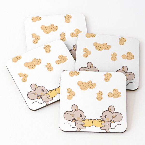 Item preview, Cute Mice Sharing Cookies – Kawaii Mouse Illustration – Sweet Friendship Art designed and sold by Lalala cute.