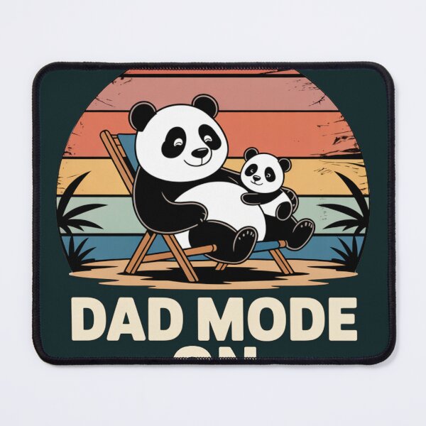 Item preview, Dad Mode On Panda – Cute Funny Father and Baby Panda Retro Gift designed and sold by Biedroneczka.